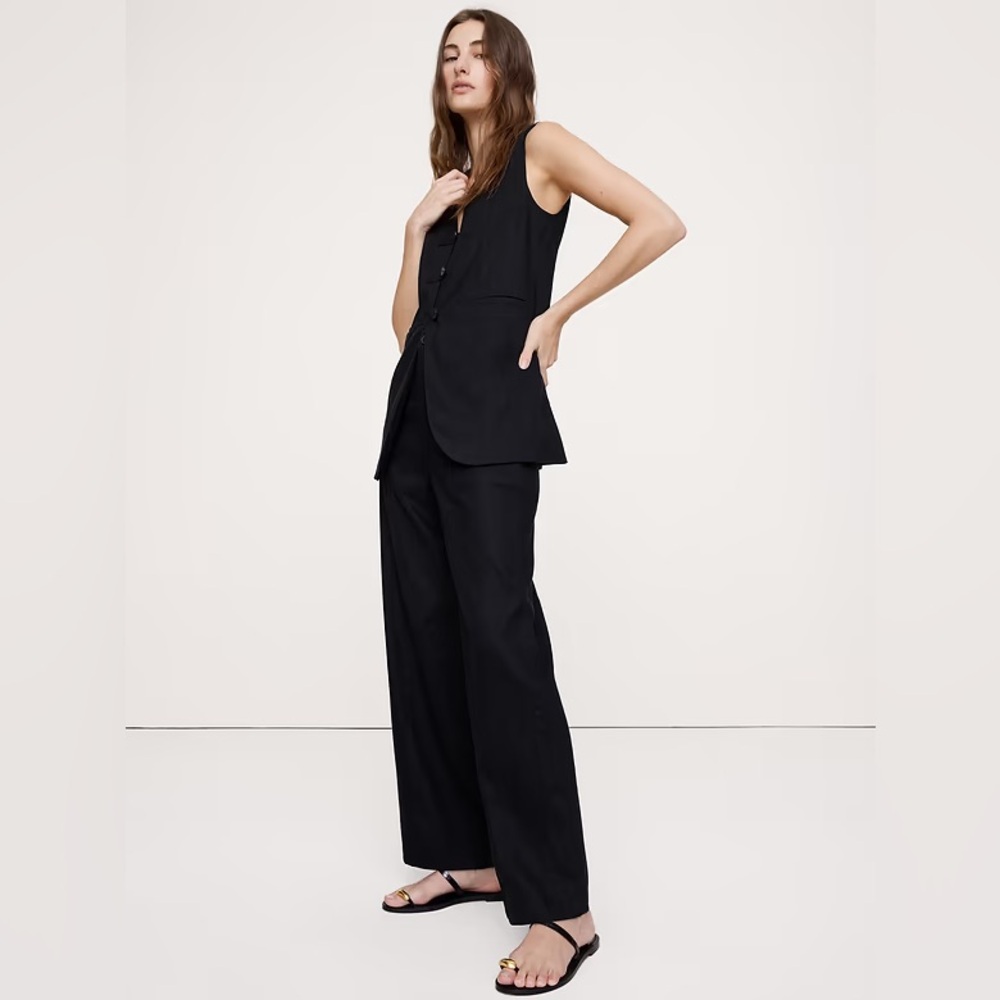 NWT! BANANA REPUBLIC BLACK HIGH-RISE STRAIGHT UTILITY PANT 875431 - Size 16🩷